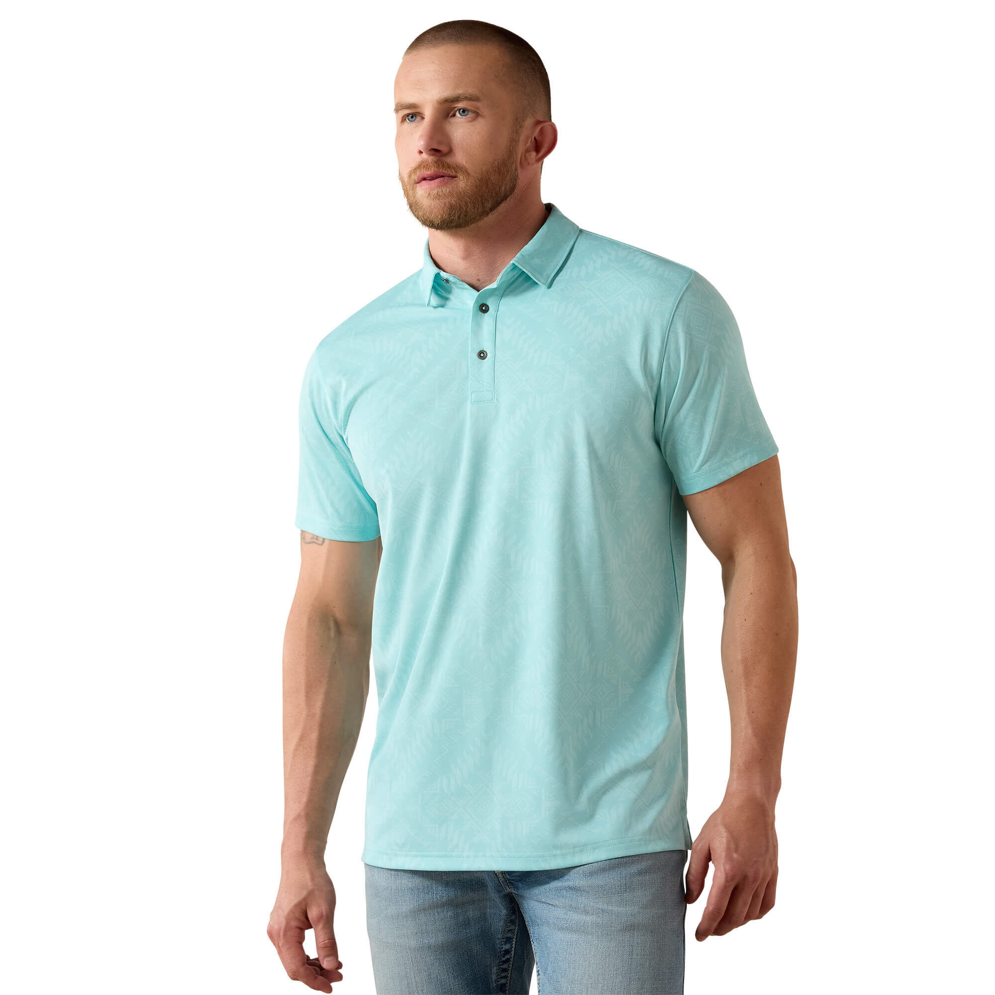 Jacquard Printed Fitted Polo