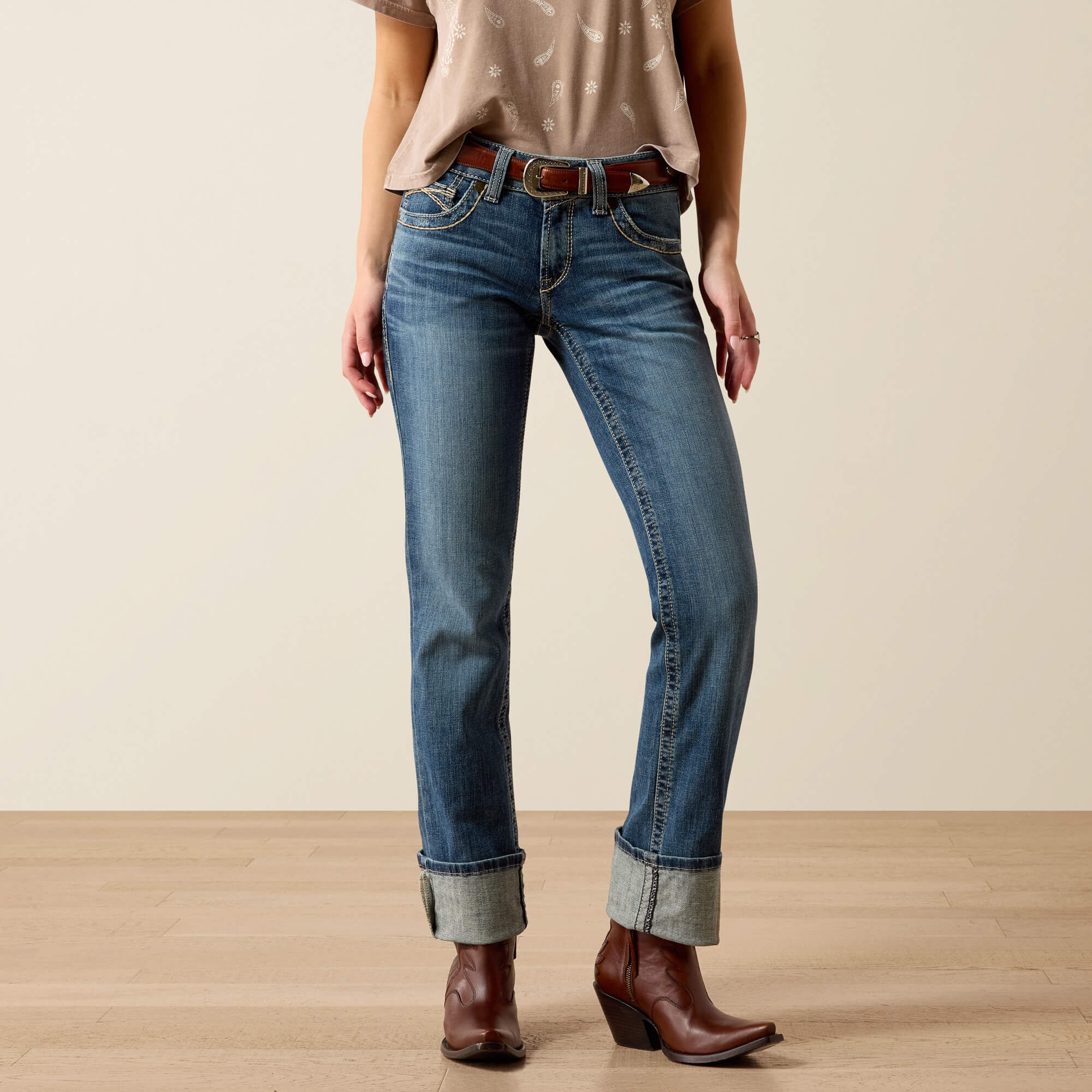 Mid Rise Estelle Straight Leg Jeans