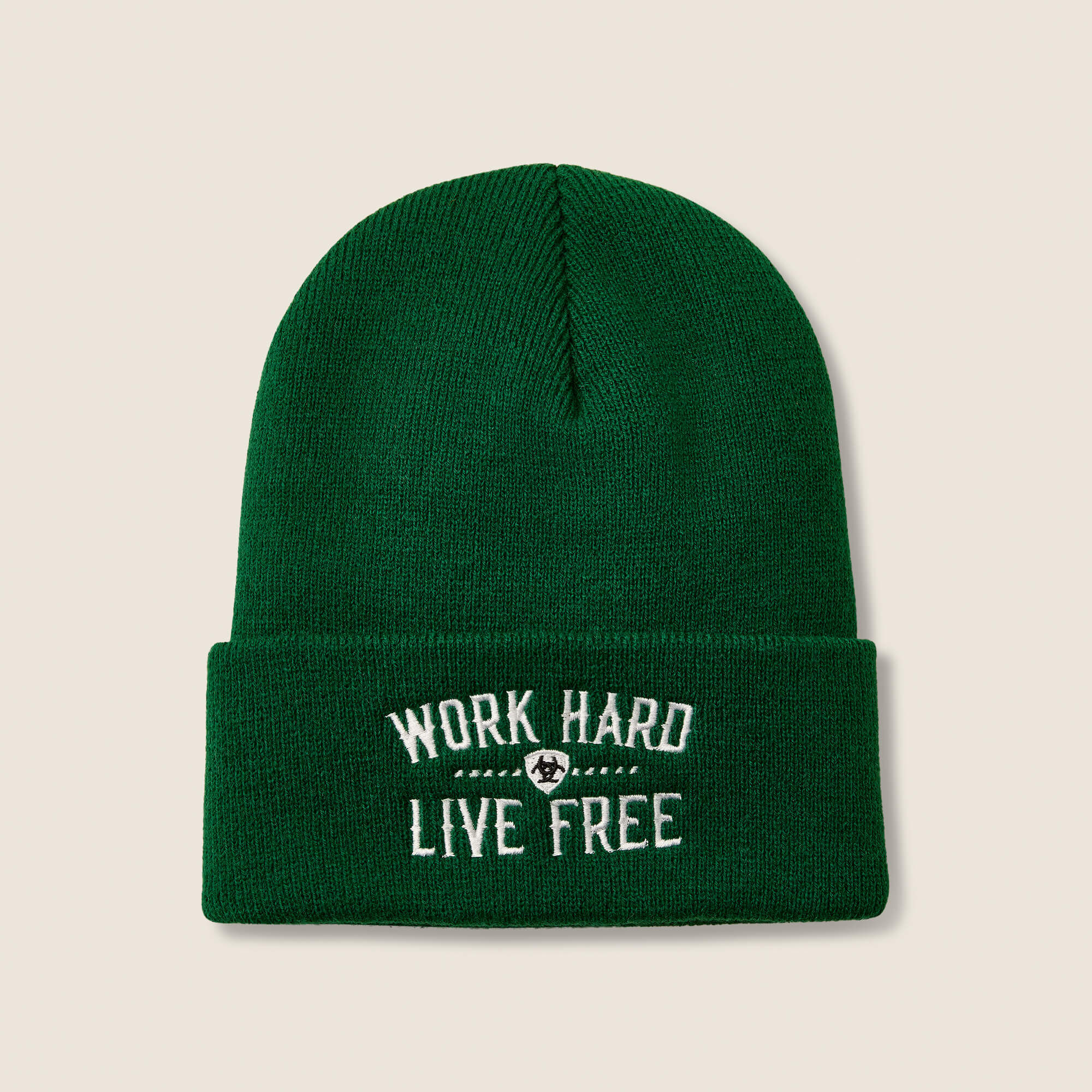 Rebar Work Hard Live Free Embroidery Beanie