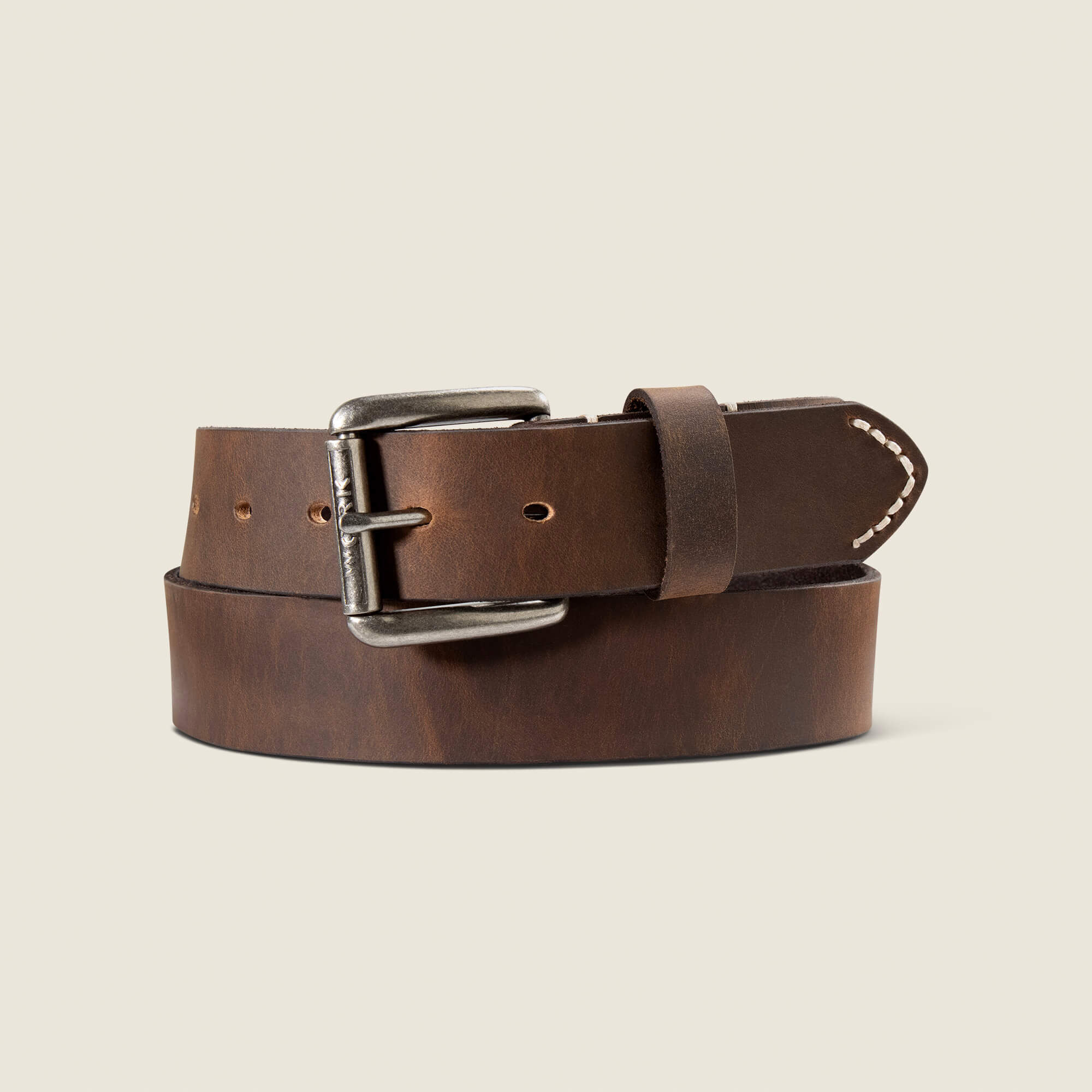 Leather Belt With Brass Buckle